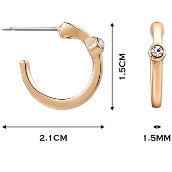 :: Delicate [GOLD] Pavé Huggie Hoops Rhinestone Huggie Hoops Minimalist - Picture 8 of 9